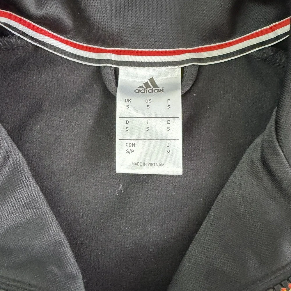 Manchester United Track Jacket Mens Small Black Soccer Adidas Full Zip Top
